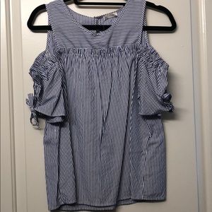 Open shoulder striped top
